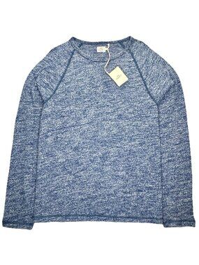 Faherty Brand Raglan Crew Sweater Mens L Blue Marl Huckberry Quiet Luxury Preppy